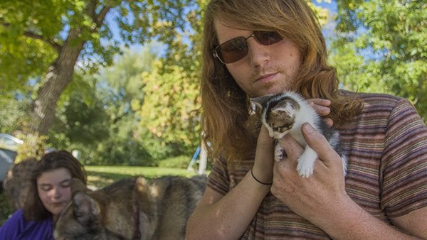 This is Matthew Turbeville and his very rare male calico, Tommy. (Photo: Joseph Wirth)