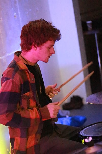Kyle Monks on drums. Photo: Travis Bildahl