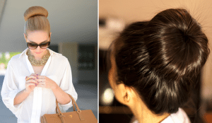 sock bun front and side via fashionisers