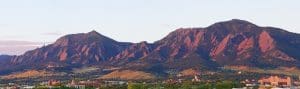 Boulder Colorado Flatirons and CU Campus Panorama - AboutBoulder.com