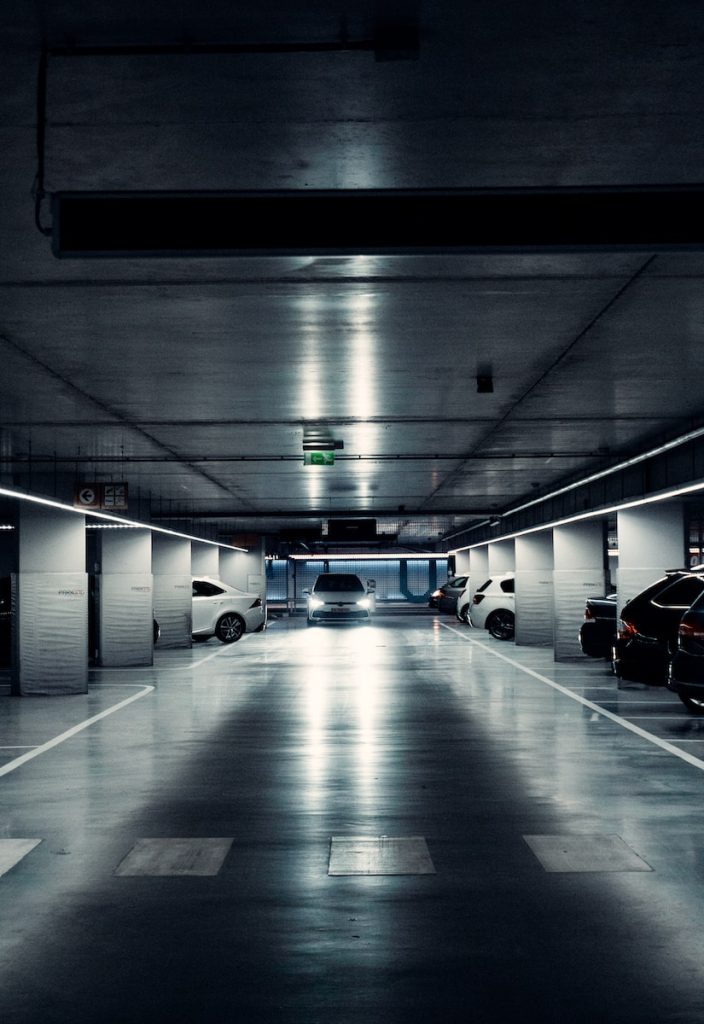 cars parked in a tunnel