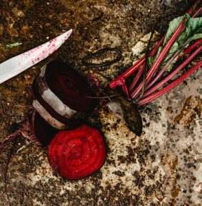 Slices of Beetroot Vegetable on Dirt Ground