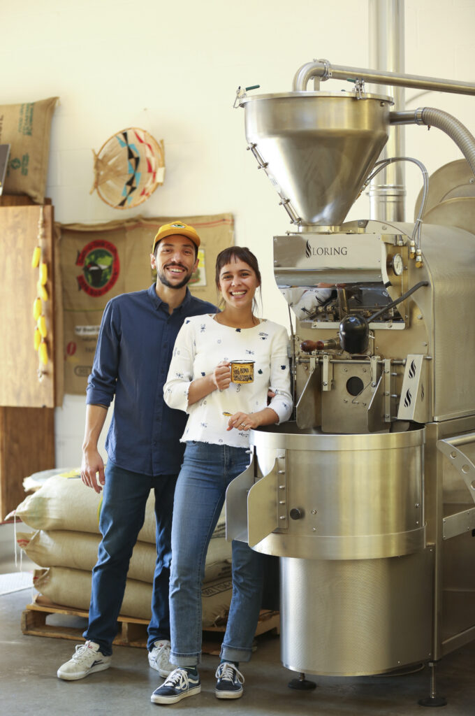 Andre and Vanessa at the Roastery in Boulder