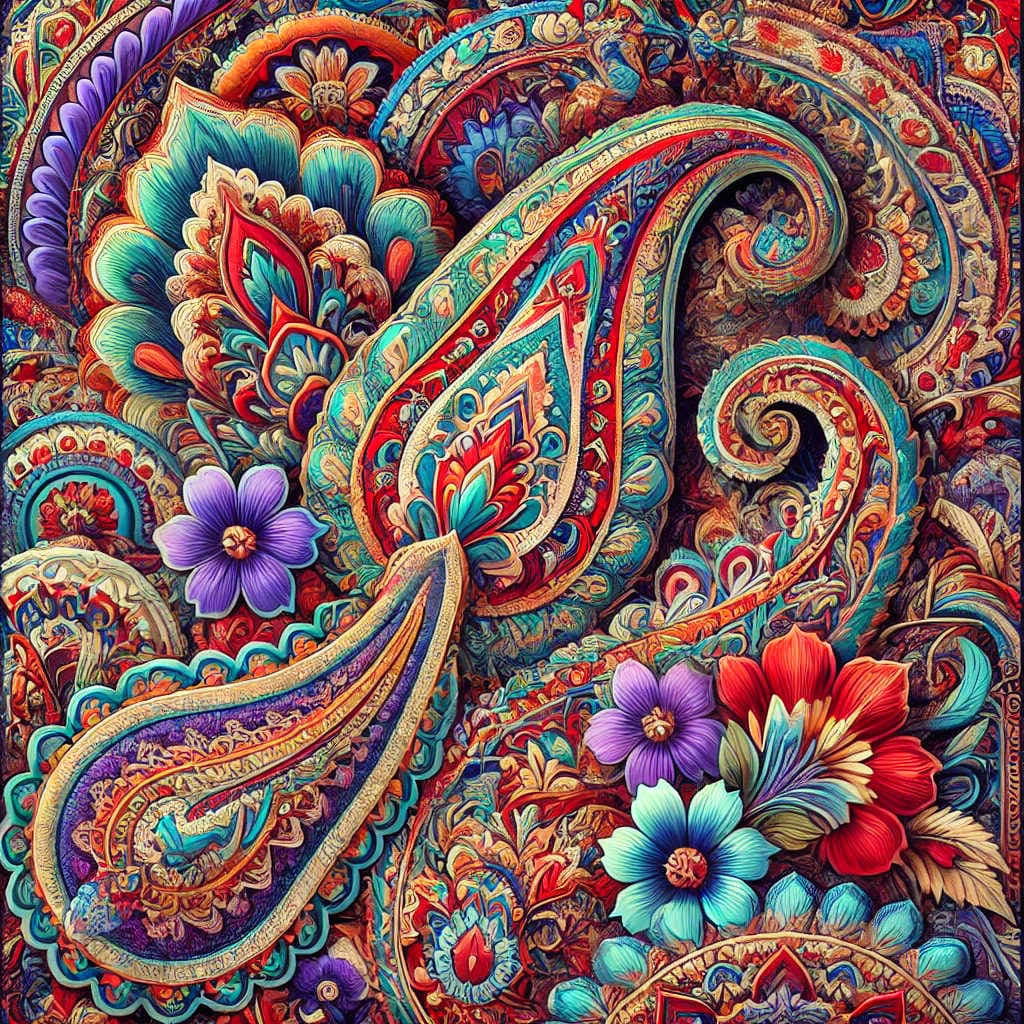 paisley pattern abstract. Paisley persists from Persia to present