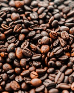 a pile of roasted coffee beans