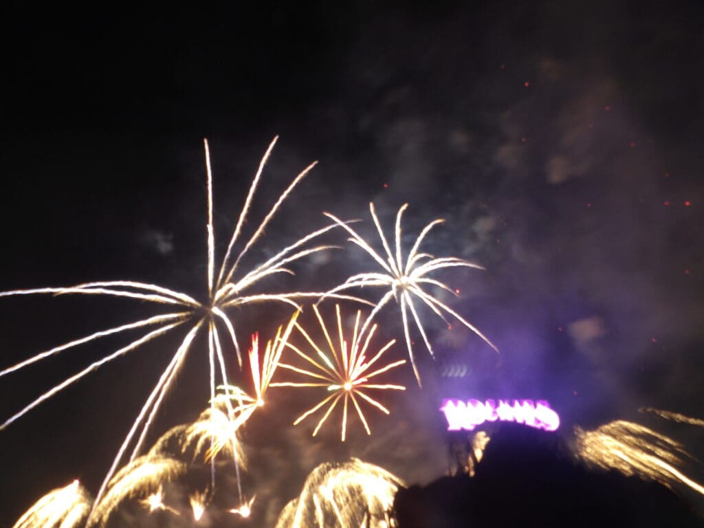 Fireworks over Coors field