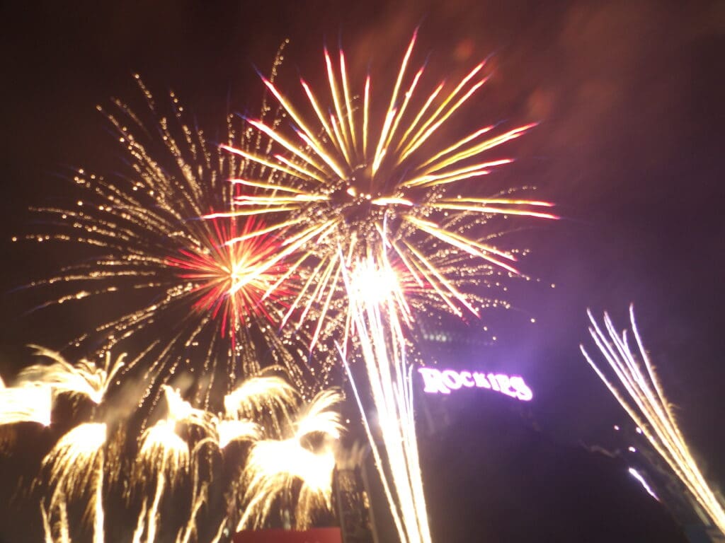 Fireworks over Coors Field, The Rockies baseball stadium