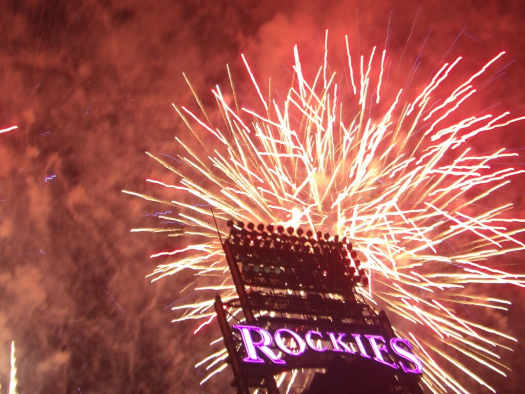 Fireworks From Behind The Scoreboard. Photo Credit Lenny Lensworth Frieling