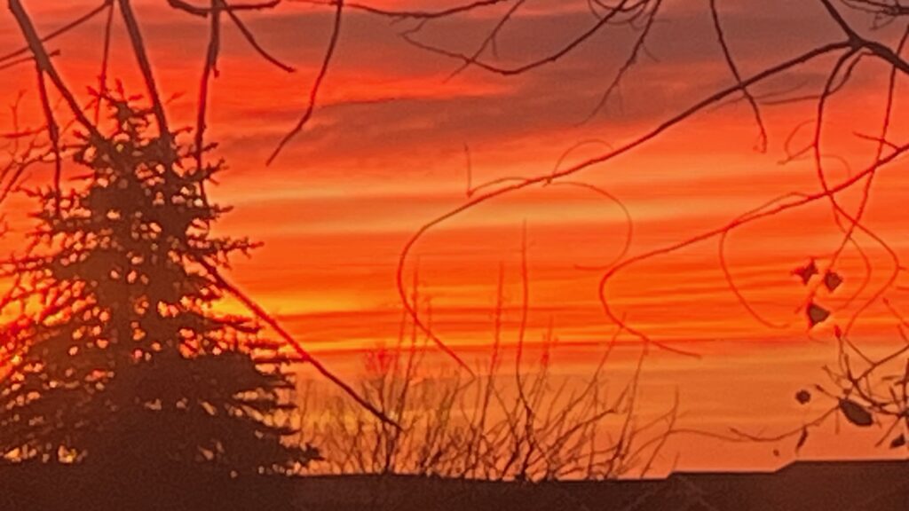 New Years Sunrise in red and yellow