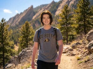 William Dundon hiking the Boulder Flatirons