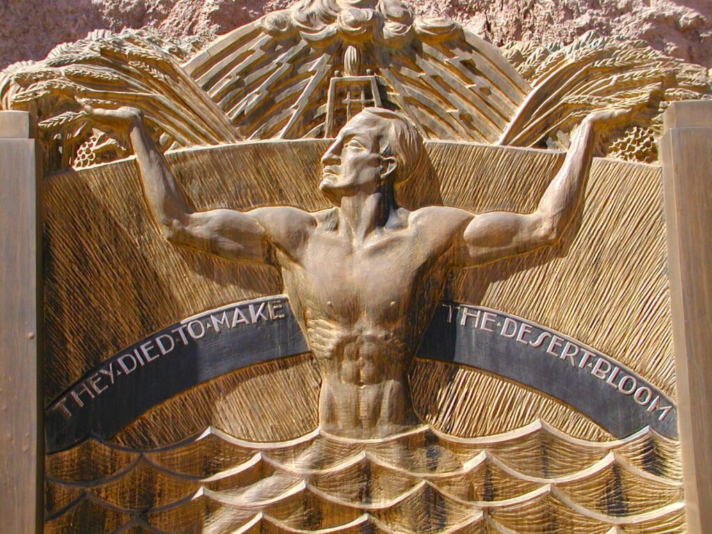 Art Deco sculpture at the Hoover Dam, Lake Mead